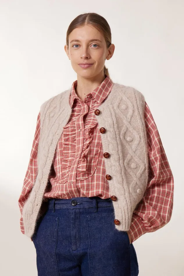 Shirts and Blouses Women Leon and Harper Choral Multi Shirt Red