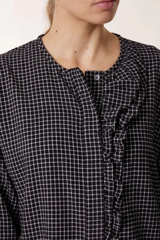 Shirts and Blouses Women Leon and Harper Colina Checki Blouse Black