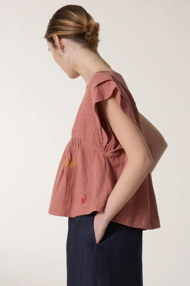 Shirts and Blouses Women Leon and Harper Com Brod Top Blush