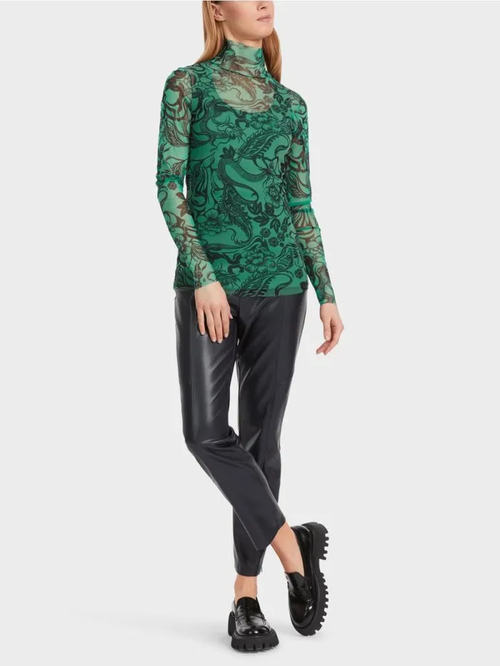 Shirts and Tops Damen Marc Cain Longsleeve Aus Bedrucktem Tll Enamel