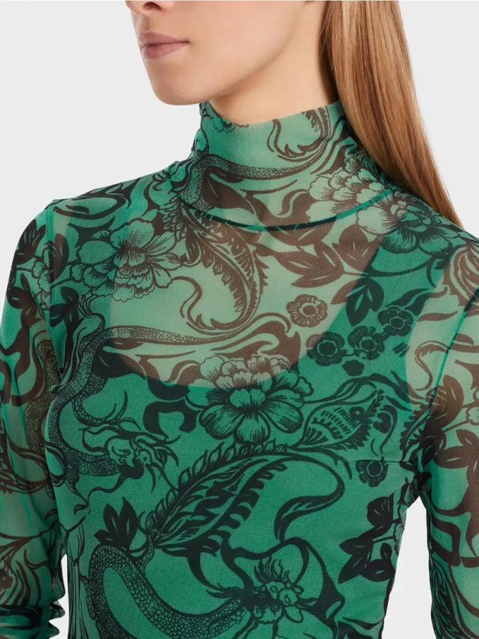 Shirts and Tops Damen Marc Cain Longsleeve Aus Bedrucktem Tll Enamel