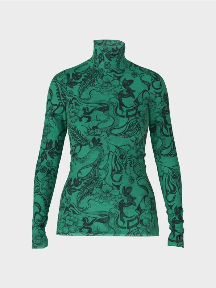 Shirts and Tops Damen Marc Cain Longsleeve Aus Bedrucktem Tll Enamel