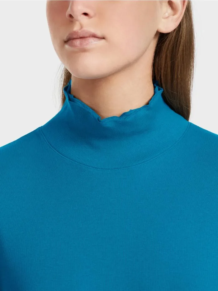 Shirts and Tops Damen Marc Cain Longsleeve Mit Stehkragen Deep Sea