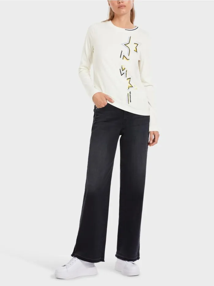 Shirts and Tops Damen Marc Cain TShirt Im SternenDessin Offwhite