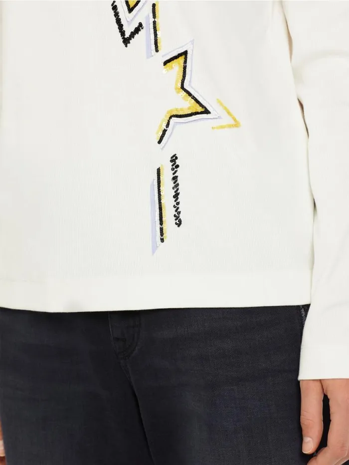 Shirts and Tops Damen Marc Cain TShirt Im SternenDessin Offwhite