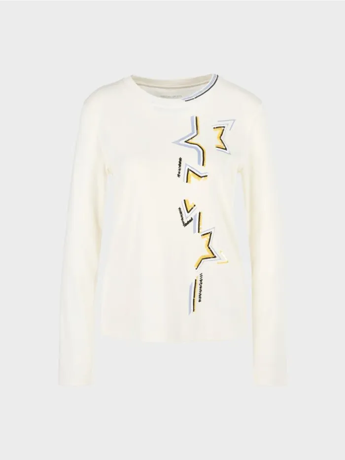 Shirts and Tops Damen Marc Cain TShirt Im SternenDessin Offwhite