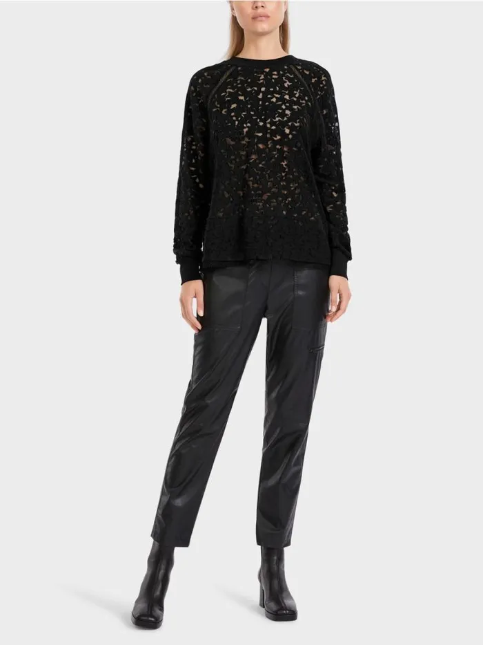 Shirts and Tops Damen Marc Cain TShirt Mit Durchscheinendem Material Black