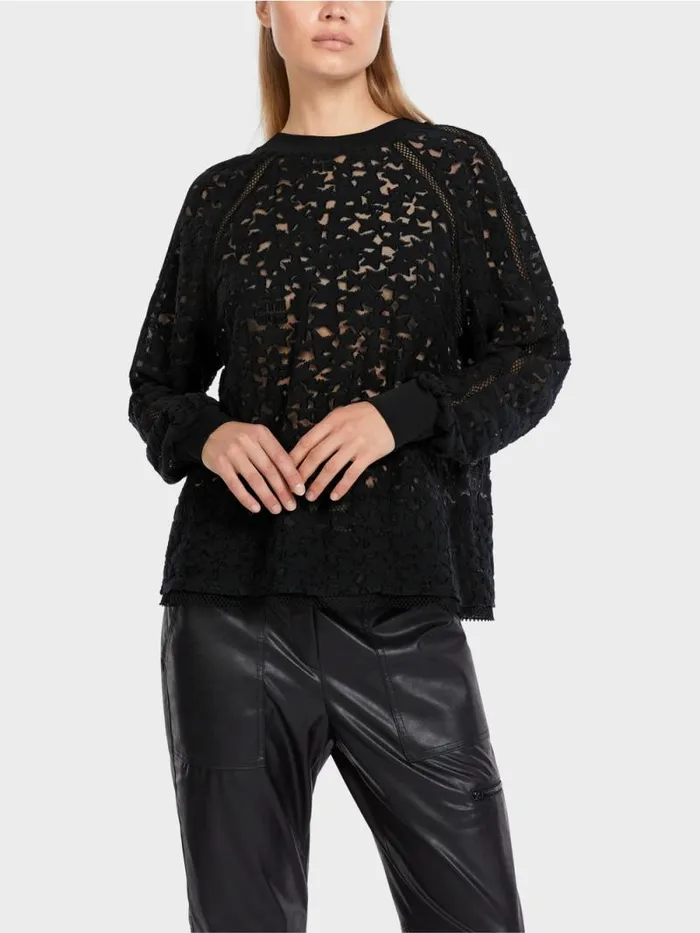 Shirts and Tops Damen Marc Cain TShirt Mit Durchscheinendem Material Black