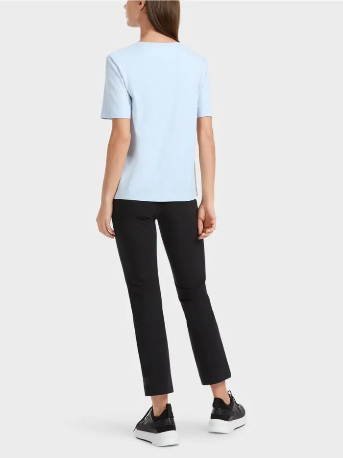 Shirts and Tops Damen Marc Cain TShirt Mit Motiv Aus Pailletten Soft Powder Blue