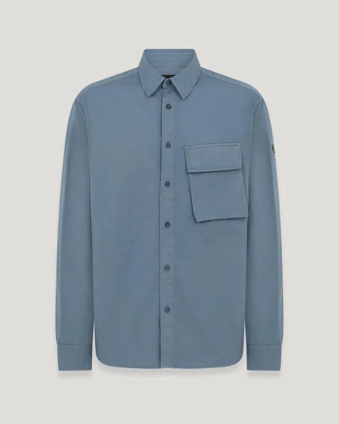 Shirts Men Belstaff Scale Shirt Blue Flint