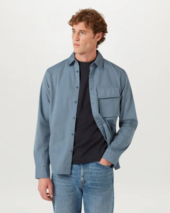 Shirts Men Belstaff Scale Shirt Blue Flint Shirts Men Belstaff Scale Shirt Blue Flint