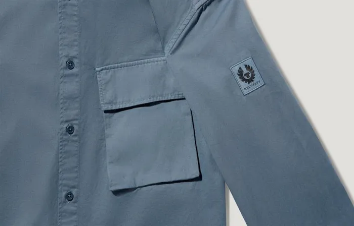 Shirts Men Belstaff Scale Shirt Blue Flint Shirts Men Belstaff Scale Shirt Blue Flint