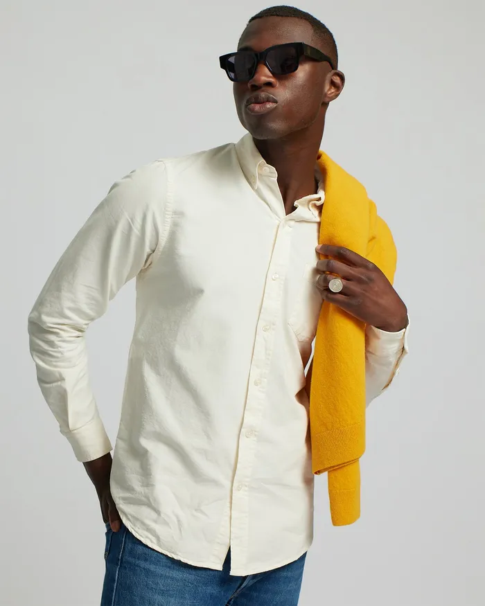 Shirts Men Colorfulstandard Organic Button Down Shirt 8211 Petrol Blue