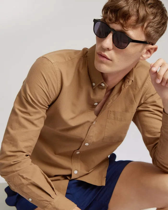 Shirts Men Colorfulstandard Organic Button Down Shirt 8211 Petrol Blue