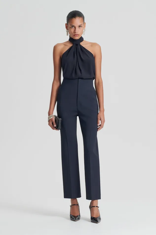 Shirts Women Scanlan Theodore SILK TIE NECK CAMI NAVY
