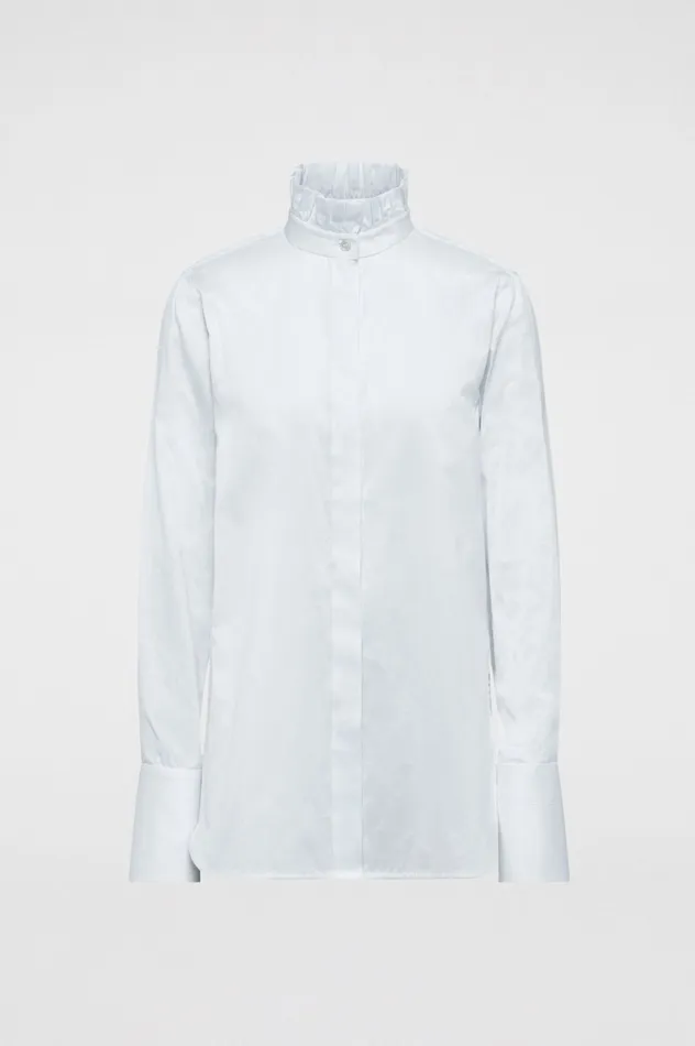 Shirts Women Scanlan Theodore STRIPE RUFFLE SHIRT PALEBLUE Shirts Women Scanlan Theodore STRIPE RUFFLE SHIRT PALEBLUE