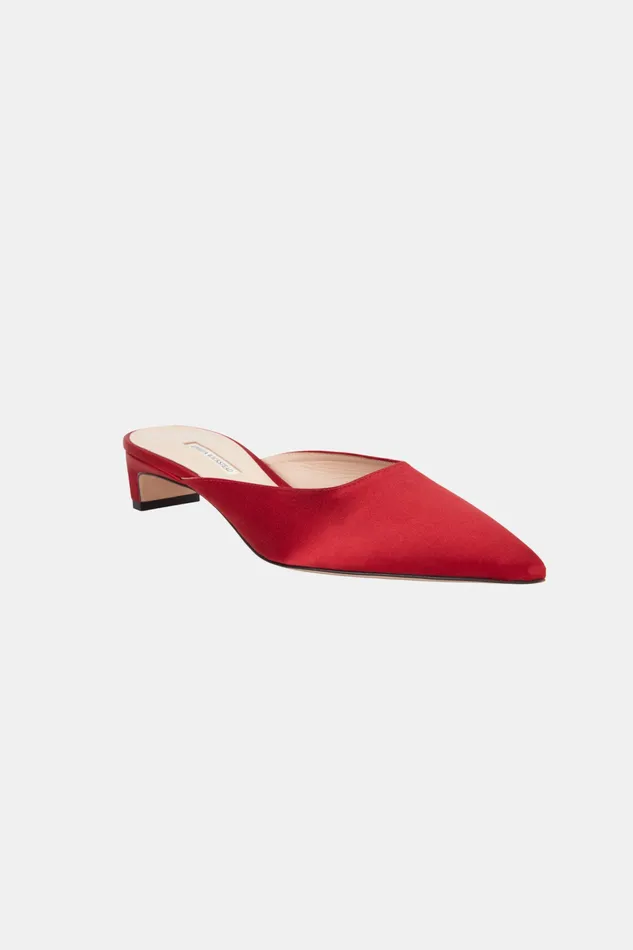 Shoes Women Emilia Wickstead Katy Shoe In Red Satin
