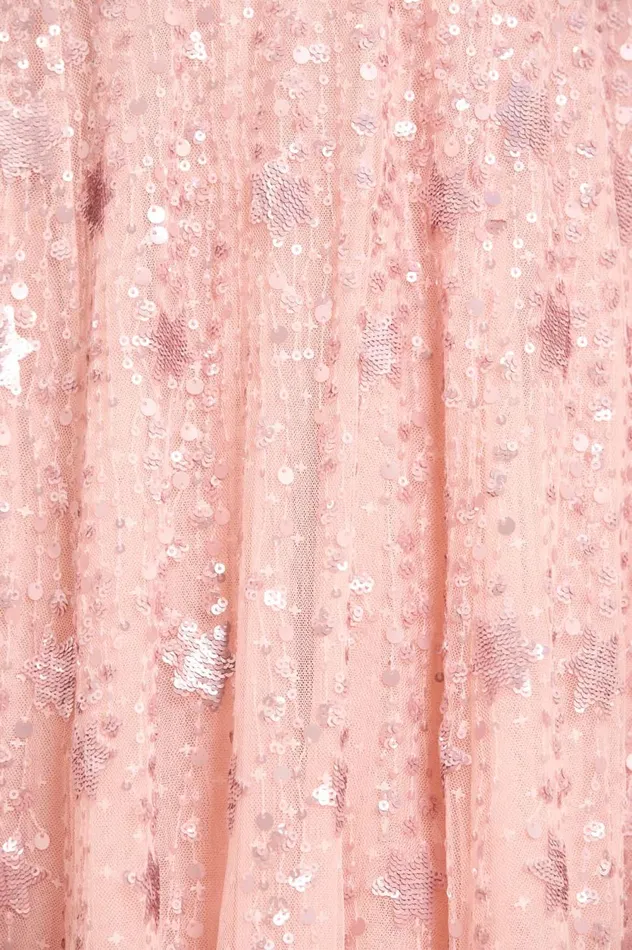 Shooting Stars Long Sleeve Ankle Gown Pink Women Needle and Thread Dresses