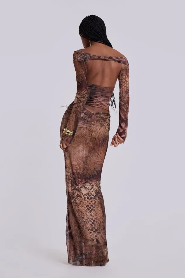 Shop Dahna Macrame Mesh Maxi Dress Tops Jaded London Women