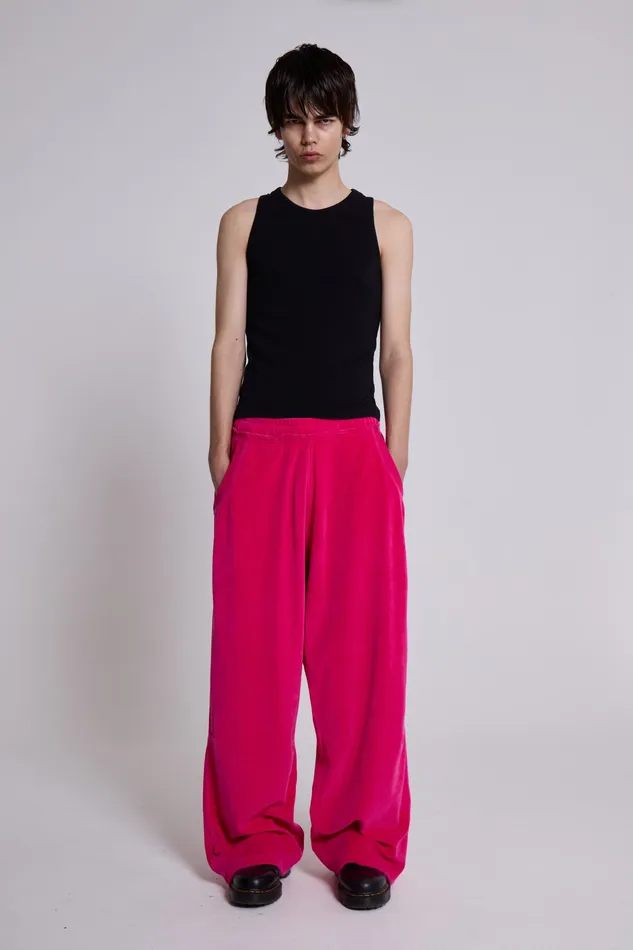 Shop Hot Pink Velour Monster Joggers Loungewear Jaded London Men