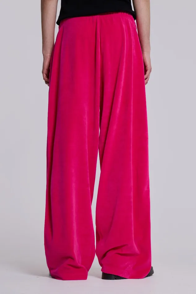 Shop Hot Pink Velour Monster Joggers Loungewear Jaded London Men