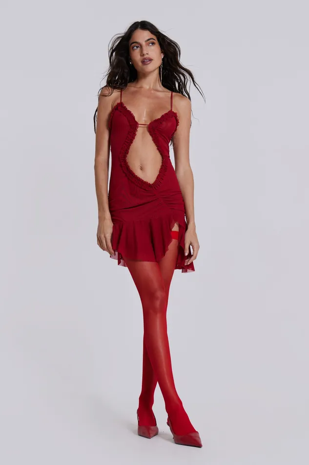 Shop Scarlett Red Mini Fatale Dress Dresses Jaded London Women