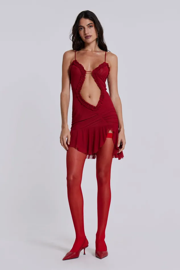 Shop Scarlett Red Mini Fatale Dress Dresses Jaded London Women