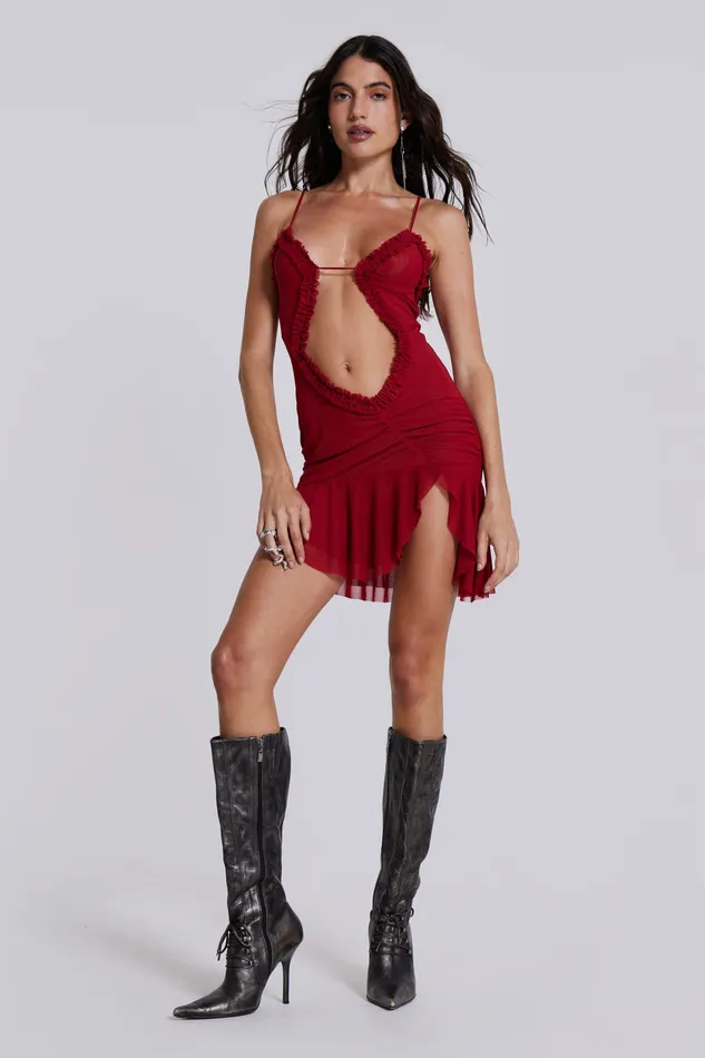 Shop Scarlett Red Mini Fatale Dress Dresses Jaded London Women