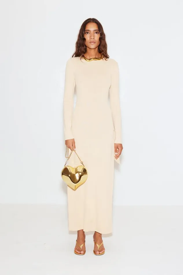 Shop Simon Miller DRESSES Knits By Long Sleeve Junjo Dress Cream