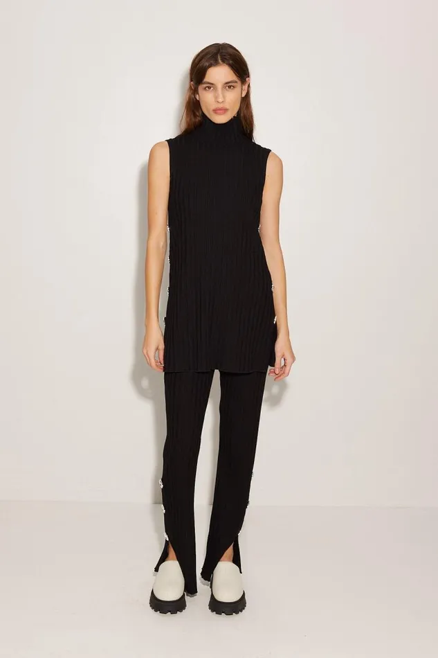 Shop Simon Miller KNITWEAR Rib Cyrene Pant Black