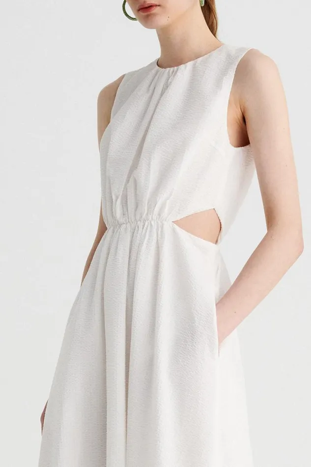 Shop SUBOO Dresses Bentley Sleevless Maxi Dress With Ties 8211 White
