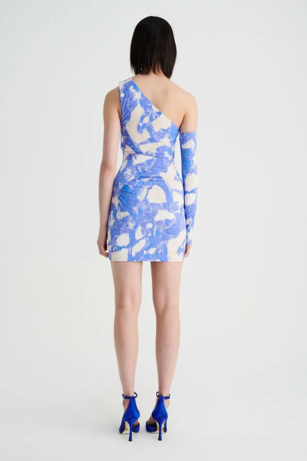 Shop SUBOO Dresses Marble Ruched OneShoulder Mini Dress
