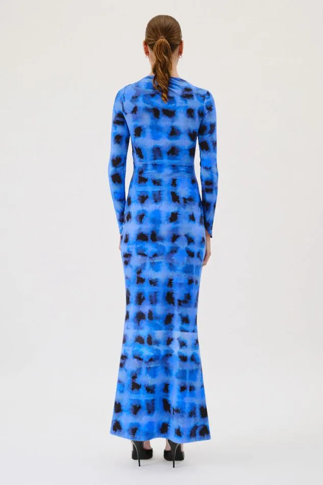 Shop SUBOO Dresses Shibori Long Sleeve Rouched Maxi Dress
