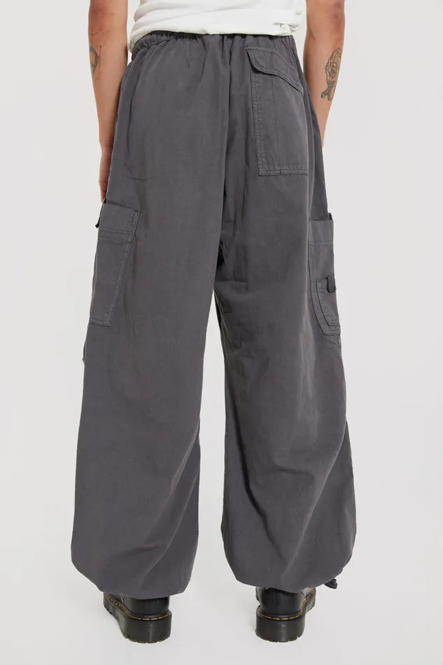 Shop Vintage Grey Parachute Cargo Pants Bestsellers Jaded London Men