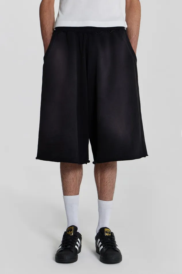 Shop Washed Black Monster Jogger Shorts Loungewear Jaded London Men