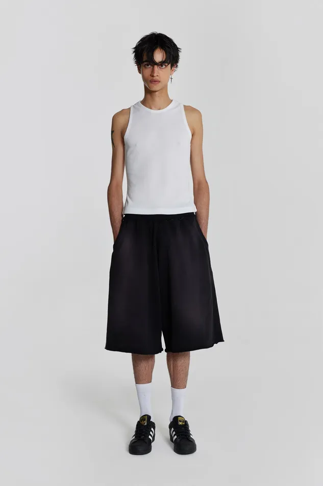 Shop Washed Black Monster Jogger Shorts Loungewear Jaded London Men