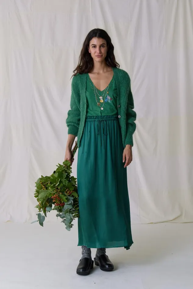 Skirts and Shorts Women Leon and Harper Juliette Plain Skirt Emerald