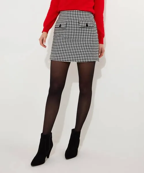 Skirts Daring Dogstooth Skirt BlackWhite 8211 Joebrowns Apparel