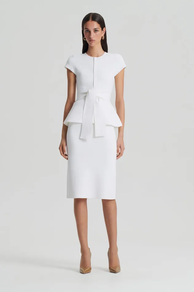Skirts Women CREPE KNIT PENCIL SKIRT WHITE Scanlan Theodore