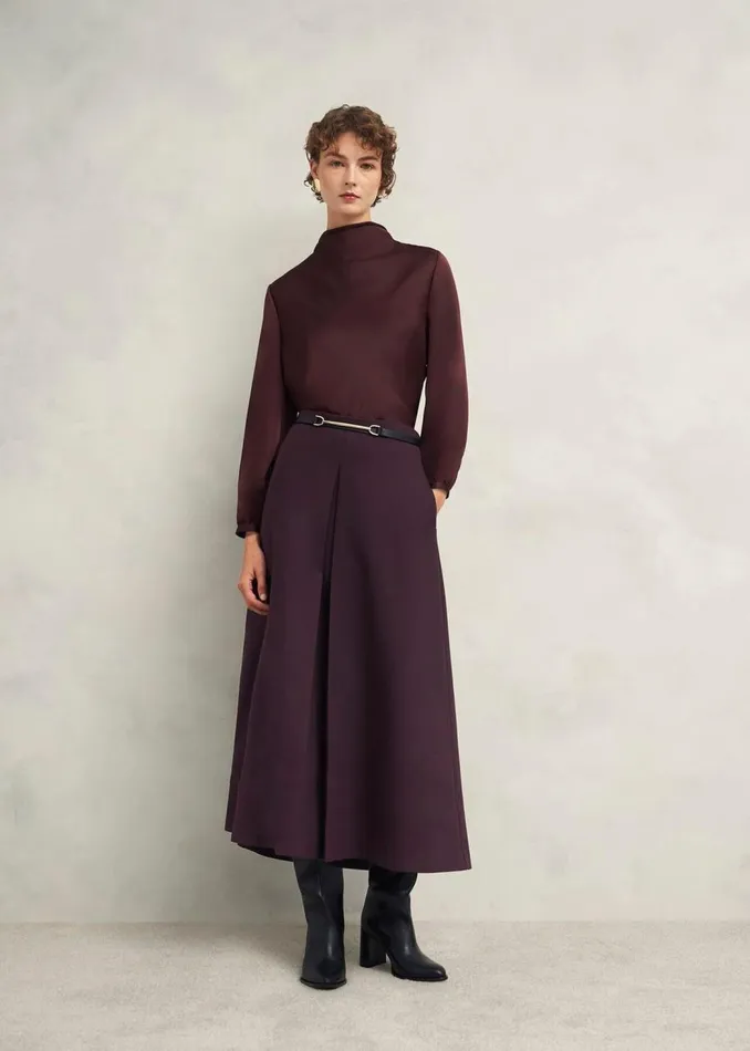 Skirts Women HOBBS Chersham Skirt With Wool Malbec Purple