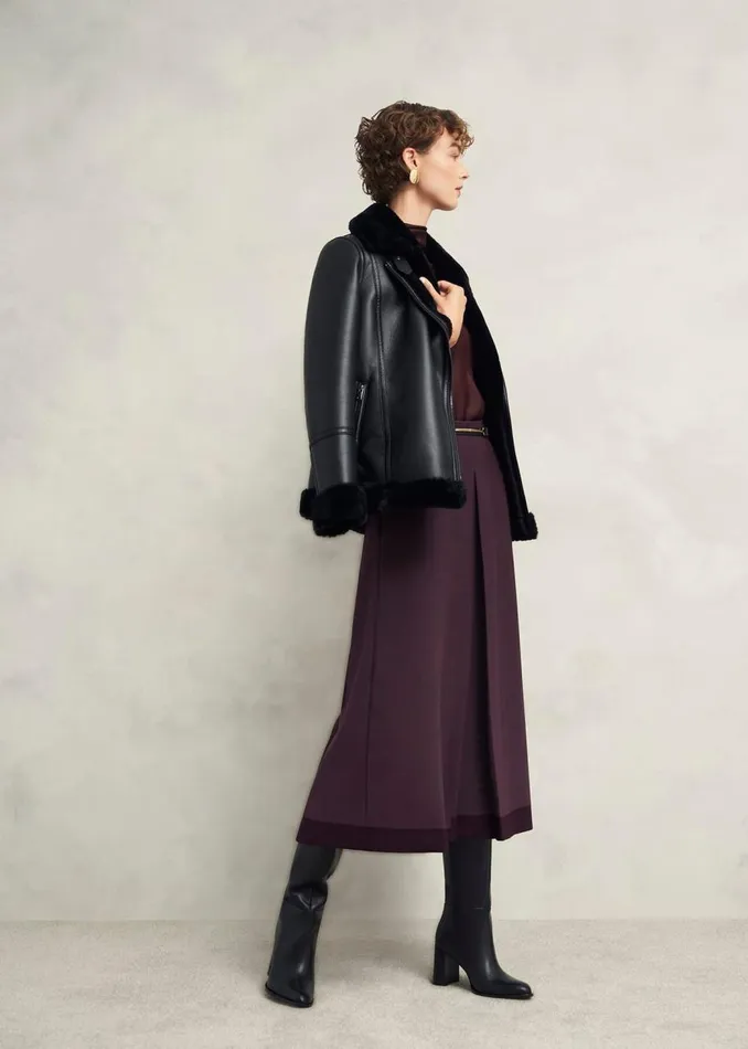 Skirts Women HOBBS Chersham Skirt With Wool Malbec Purple