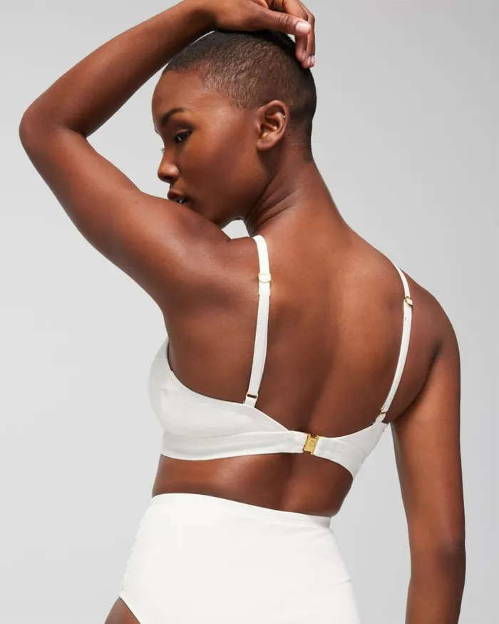 Soma Bleu Rod Pulling Strings Knot Crop Top Coconut Water Women Swim