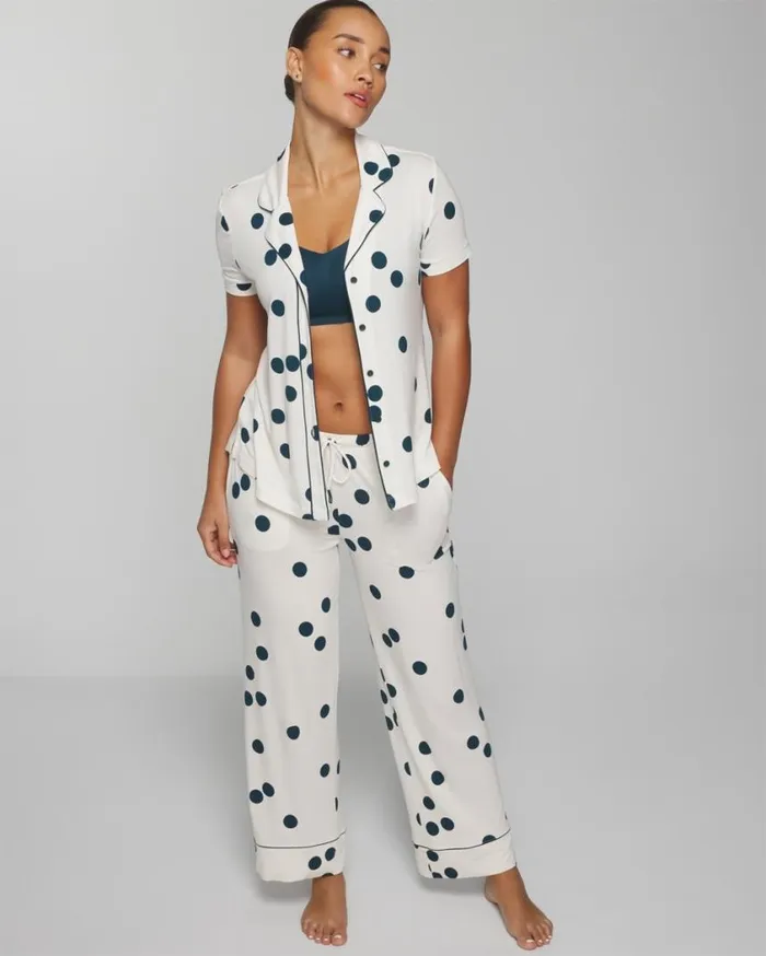 Soma Cool Nights Printed Pajama Pants Tropic Pottery Meta Mauve Women Matching Sets and Separates