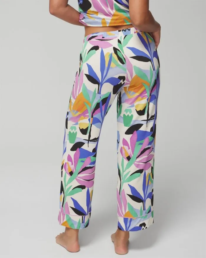 Soma Cool Nights Printed Pajama Pants Tropic Pottery Meta Mauve Women Matching Sets and Separates