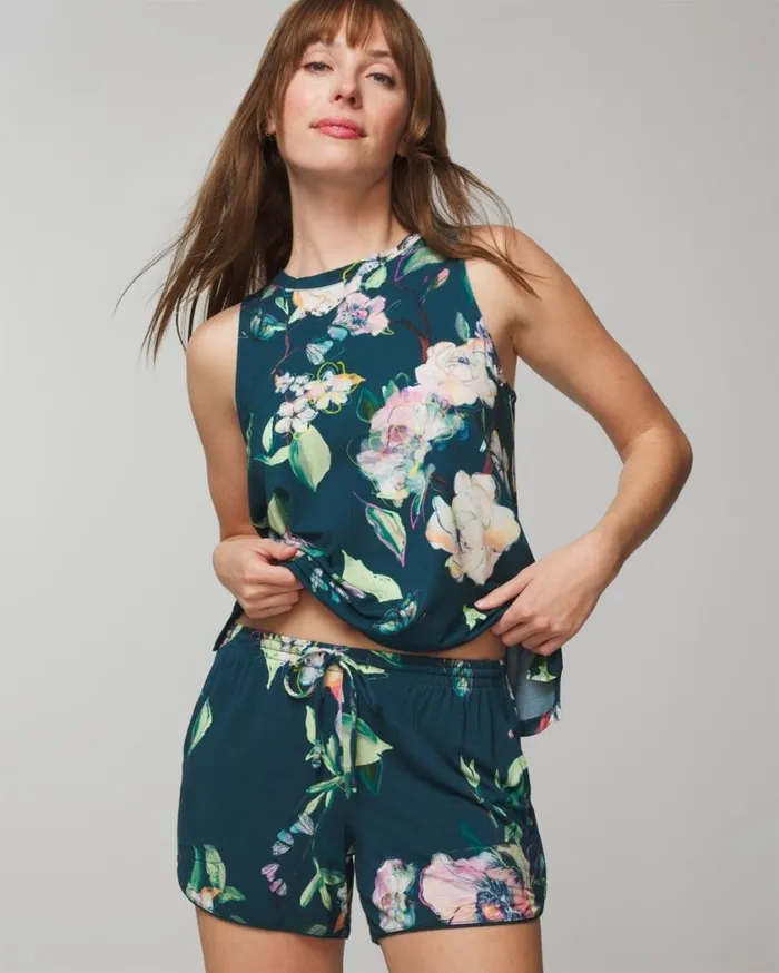 Soma Cool Nights Printed Pajama Shorts Merry Dot G Navyivory Women Matching Sets and Separates