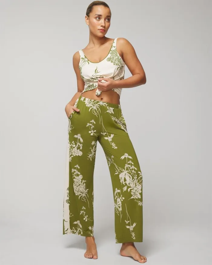 Soma Cool Nights WideLeg Ankle Pants Shadow Fleur G Matcha Women Matching Sets and Separates