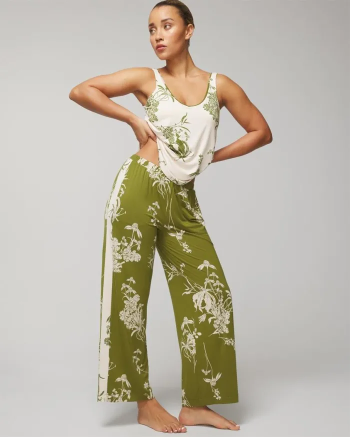 Soma Cool Nights WideLeg Ankle Pants Shadow Fleur G Matcha Women Matching Sets and Separates