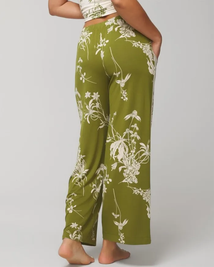Soma Cool Nights WideLeg Ankle Pants Shadow Fleur G Matcha Women Matching Sets and Separates