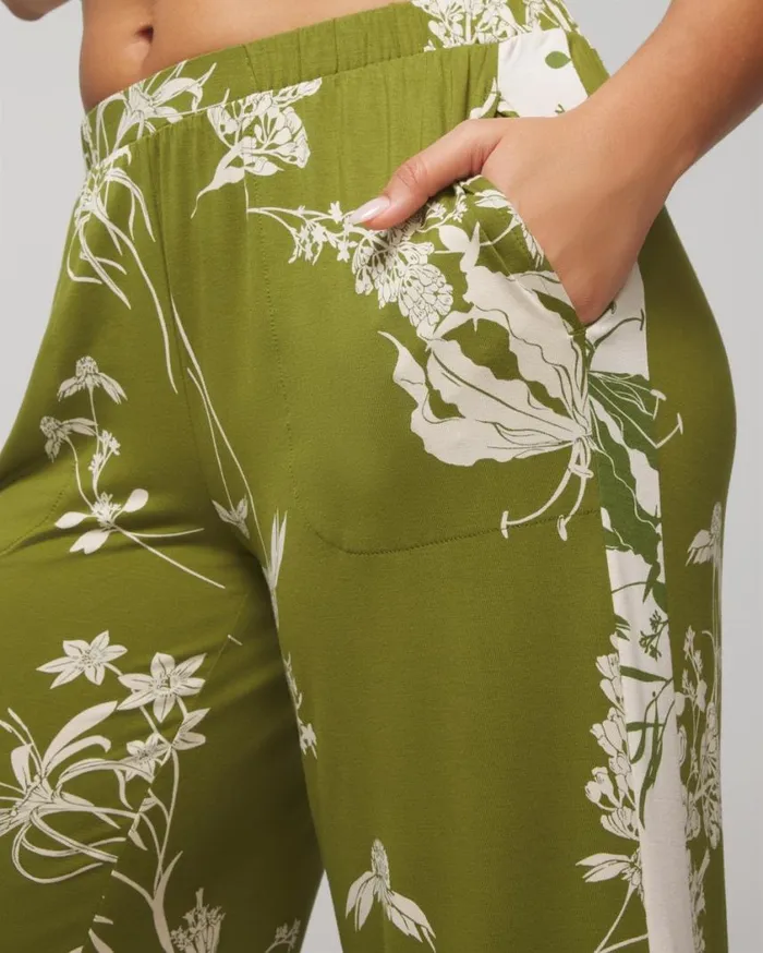 Soma Cool Nights WideLeg Ankle Pants Shadow Fleur G Matcha Women Matching Sets and Separates