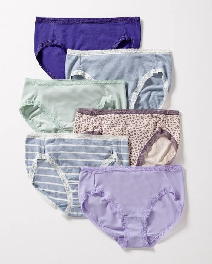 Soma Cotton Modal High Leg 6 Pack Fundamental M Blur Pack Women Panties
